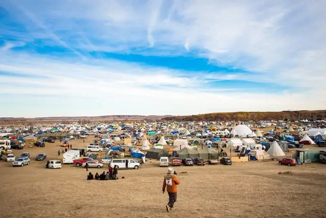 The Oceti Sakowin protest encampment in opposition to the Dakota Access Pipeline swelled to about 4,000 people over the weekend.